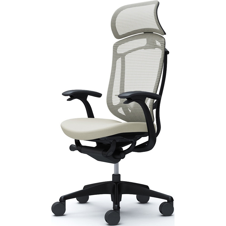 CC47ZS FPC2 コンテッサセコンダ、固定肘、固定ヘッド、座クッション、ハンガー無、ランバー付、ブラックB、ブラック、脚ブラック、ウレタン 1脚 オカムラ(岡村製作所) 【通販モノタロウ】