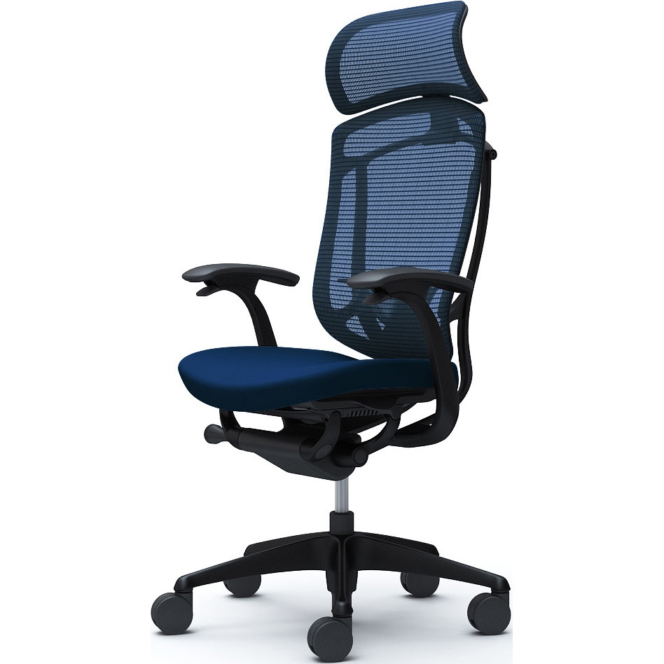 CC47ZS FPC4 コンテッサセコンダ、固定肘、固定ヘッド、座クッション、ハンガー無、ランバー付、ブラックB、ブラック、脚ブラック、ウレタン 1脚 オカムラ(岡村製作所) 【通販モノタロウ】