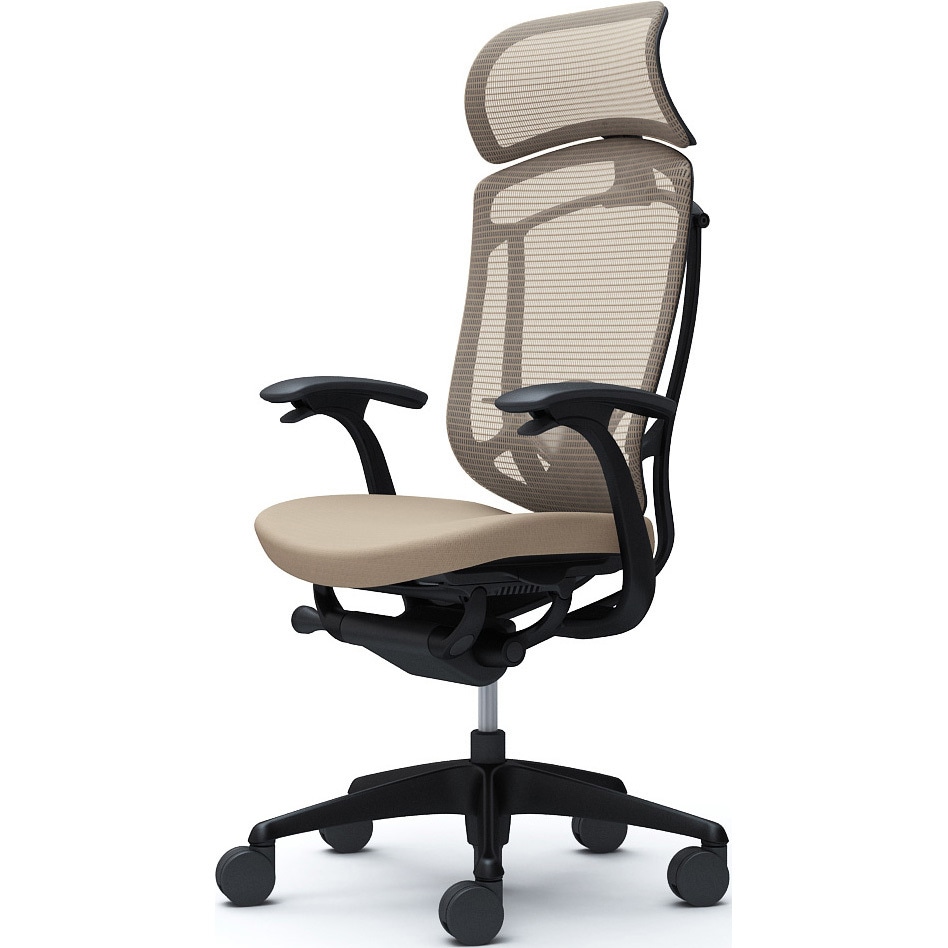 CC47ZS FPC7 コンテッサセコンダ、固定肘、固定ヘッド、座クッション、ハンガー無、ランバー付、ブラックB、ブラック、脚ブラック、ウレタン 1脚 オカムラ(岡村製作所) 【通販モノタロウ】