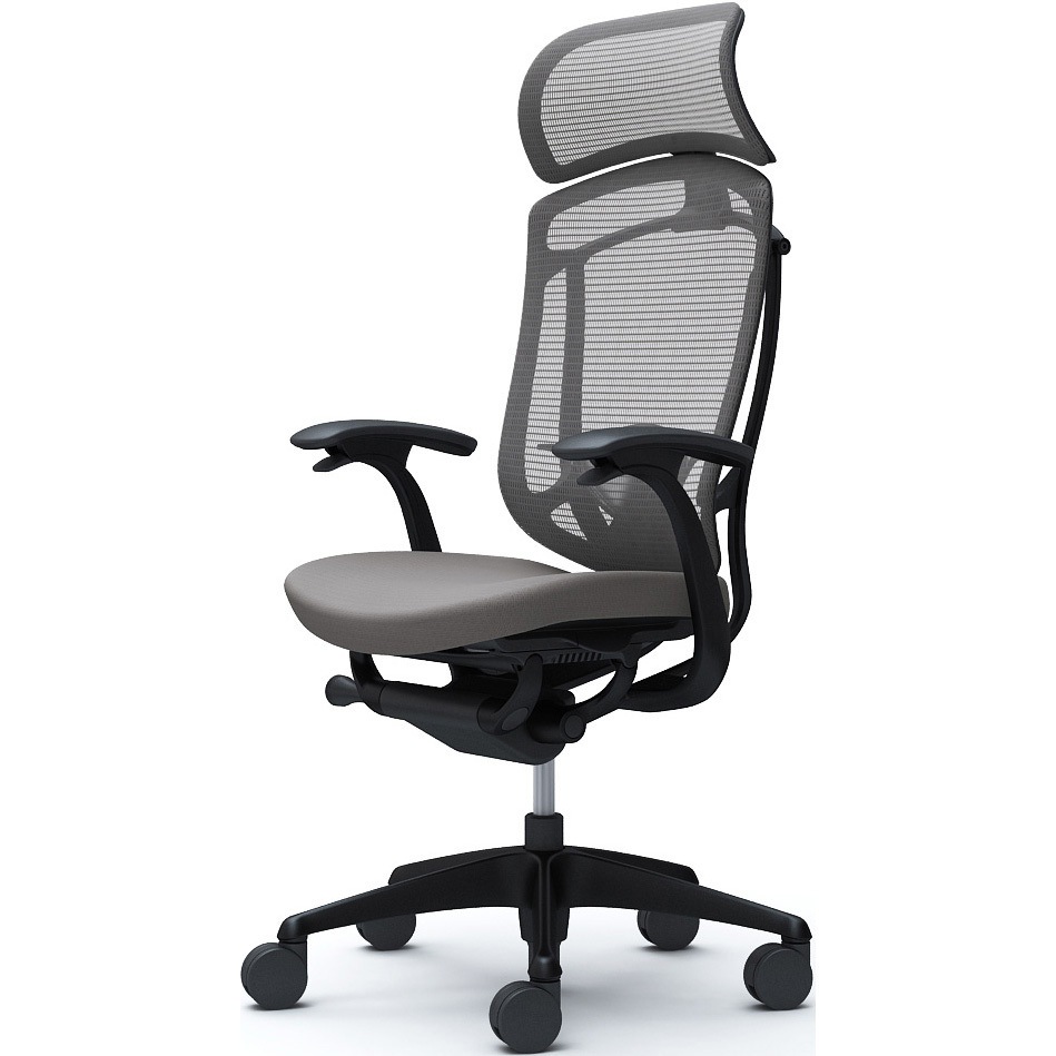 CC47ZS FPD2 コンテッサセコンダ、固定肘、固定ヘッド、座クッション、ハンガー無、ランバー付、ブラックB、ブラック、脚ブラック、ウレタン 1脚 オカムラ(岡村製作所) 【通販モノタロウ】