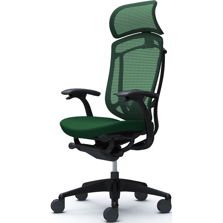 CC47ZS FPD5 コンテッサセコンダ、固定肘、固定ヘッド、座クッション、ハンガー無、ランバー付、ブラックB、ブラック、脚ブラック、ウレタン 1脚 オカムラ(岡村製作所) 【通販モノタロウ】