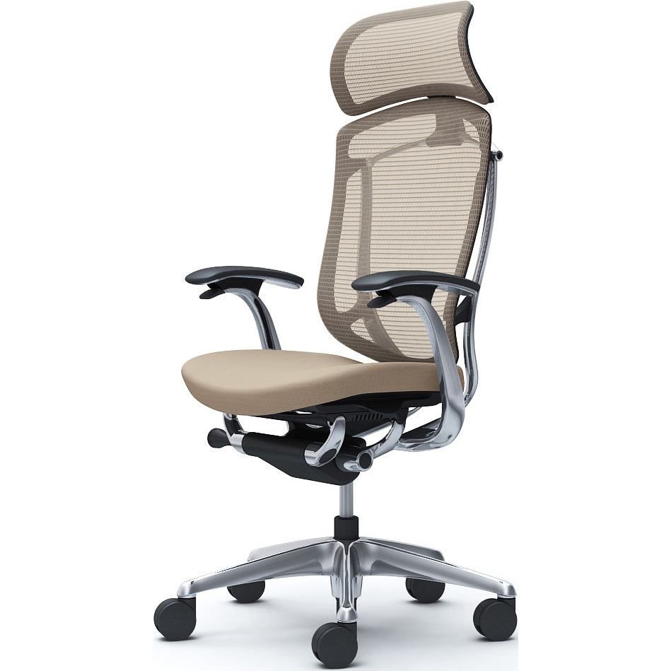 CC47BR FPC7 コンテッサセコンダ，固定肘，座クッション，大型ヘッド5本脚，ポリッシュ，ブラック，ランバー無ハンガー無 1脚 オカムラ(岡村製作所) 【通販モノタロウ】