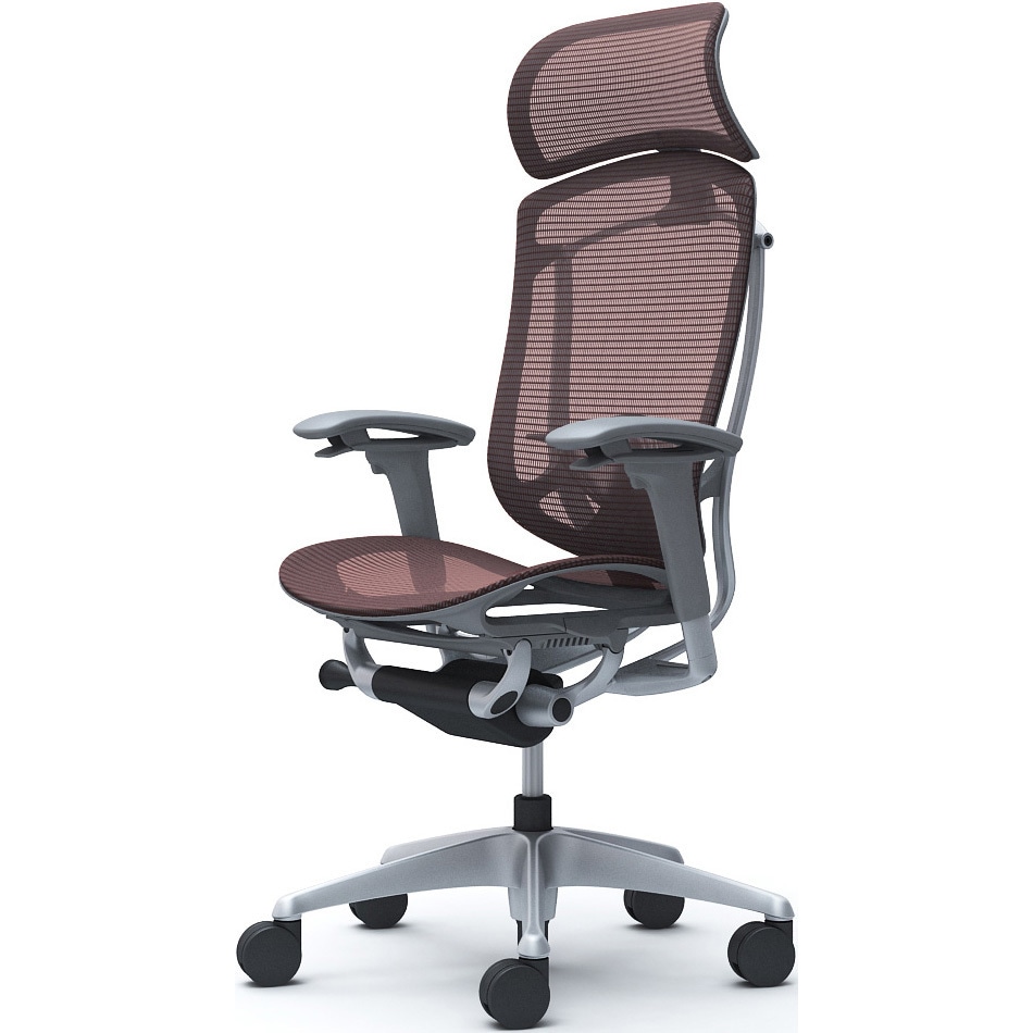 CC85YE FPG8 コンテッサセコンダ、可動肘、固定ヘッド、座メッシュ、ハンガー無、ランバー付、グレーB、シルバー、脚シルバー、ウレタン 1脚 オカムラ(岡村製作所) 【通販モノタロウ】