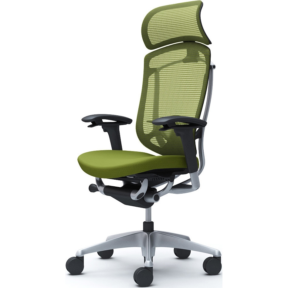 CC87YS FPC5 コンテッサセコンダ、可動肘、固定ヘッド、座クッション、ハンガー無、ランバー付、ブラックB、シルバー、脚シルバー、ウレタン 1脚 オカムラ(岡村製作所) 【通販モノタロウ】 109,900円