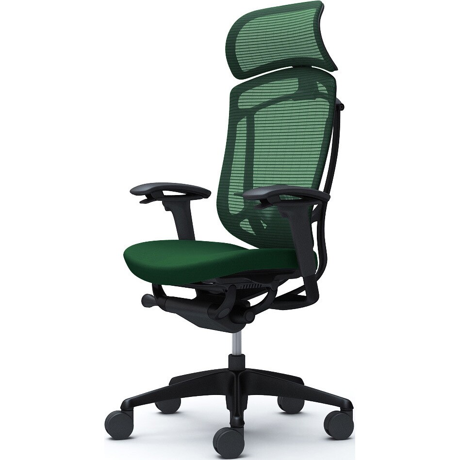 CC87ZS FPD5 コンテッサセコンダ、可動肘、固定ヘッド、座クッション、ハンガー無、ランバー付、ブラックB、ブラック、脚ブラック、ウレタン 1脚 オカムラ(岡村製作所) 【通販モノタロウ】