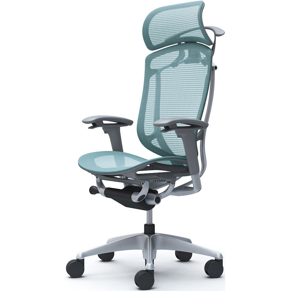CC86YA FPG6 コンテッサセコンダ、可動肘、固定ヘッド、座メッシュ、ハンガー付、ランバー無、グレーB、シルバー、脚シルバー、ウレタン 1脚 オカムラ(岡村製作所) 【通販モノタロウ】
