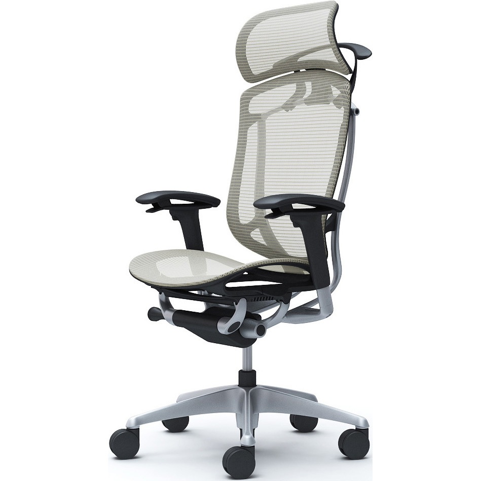 CC86YR FPG2 コンテッサセコンダ、可動肘、固定ヘッド、座メッシュ、ハンガー付、ランバー無、ブラックB、シルバー、脚シルバー、ウレタン 1脚 オカムラ(岡村製作所) 【通販モノタロウ】