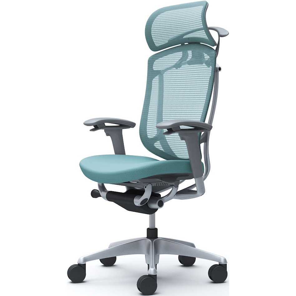 CC88YA FPC6 コンテッサセコンダ、可動肘、固定ヘッド、座クッション、ハンガー付、ランバー無、グレーB、シルバー、脚シルバー、ウレタン 1脚 オカムラ(岡村製作所) 【通販モノタロウ】