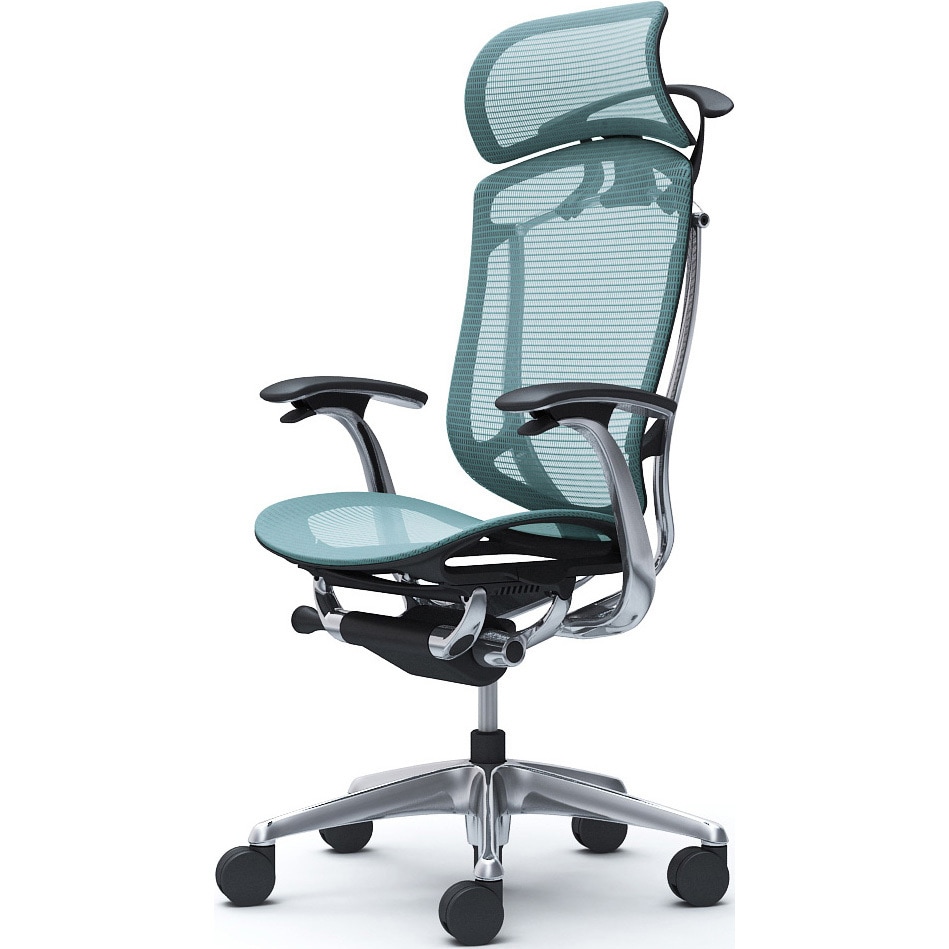CC46BR FPG6 コンテッサセコンダ，固定肘，座メッシュ，大型ヘッド5本脚，ポリッシュ，ブラック，ランバー無ハンガー付 1脚 オカムラ(岡村製作所) 【通販モノタロウ】