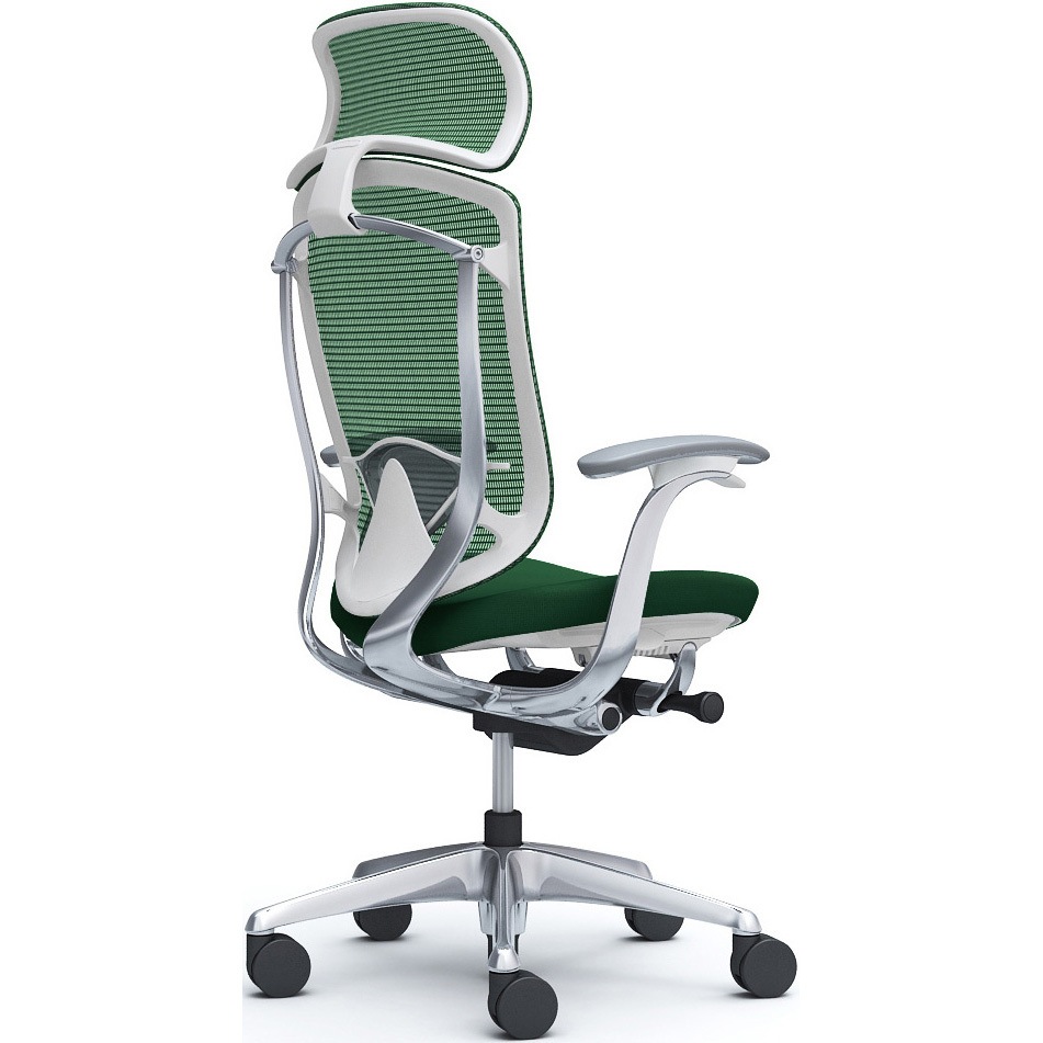 CC47BZ FPD5 コンテッサセコンダ，固定肘，座クッション，大型ヘッド5本脚，ポリッシュ，ホワイト，ランバー付ハンガー無 1脚 オカムラ(岡村製作所) 【通販モノタロウ】