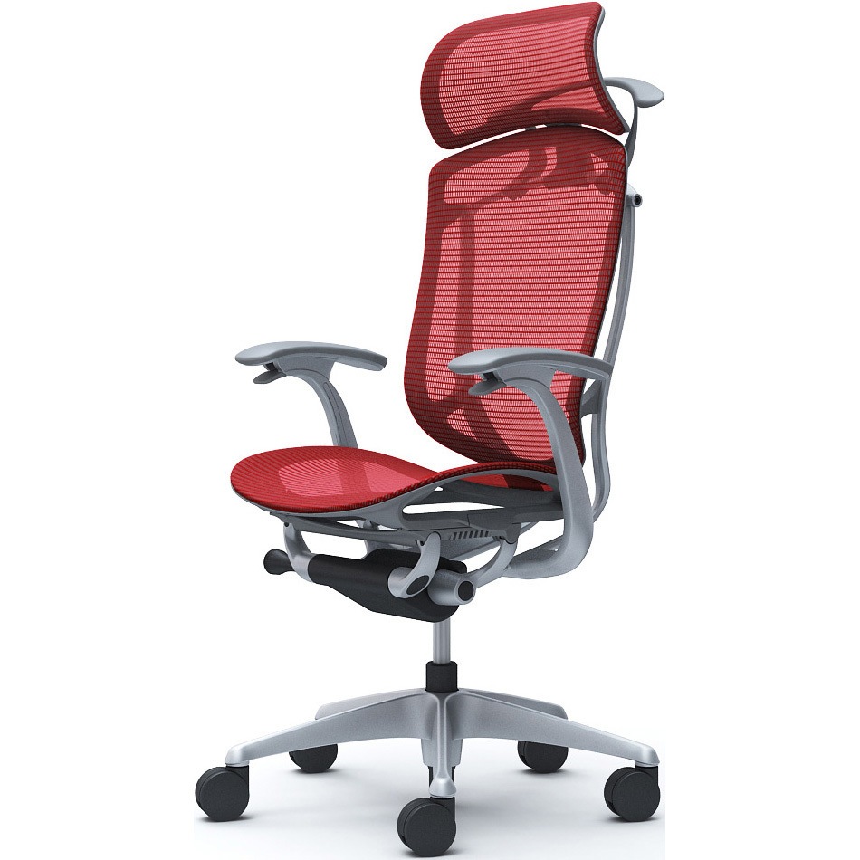 CC46YA FPG9 コンテッサセコンダ、固定肘、固定ヘッド、座メッシュ、ハンガー付、ランバー無、グレーB、シルバー、脚シルバー、ウレタン 1脚 オカムラ(岡村製作所) 【通販モノタロウ】