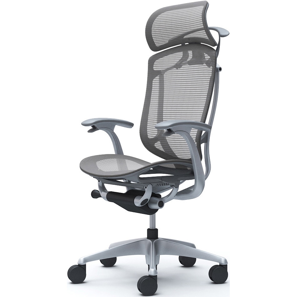 CC46YA FPH2 コンテッサセコンダ、固定肘、固定ヘッド、座メッシュ、ハンガー付、ランバー無、グレーB、シルバー、脚シルバー、ウレタン 1脚 オカムラ(岡村製作所) 【通販モノタロウ】 109,890円