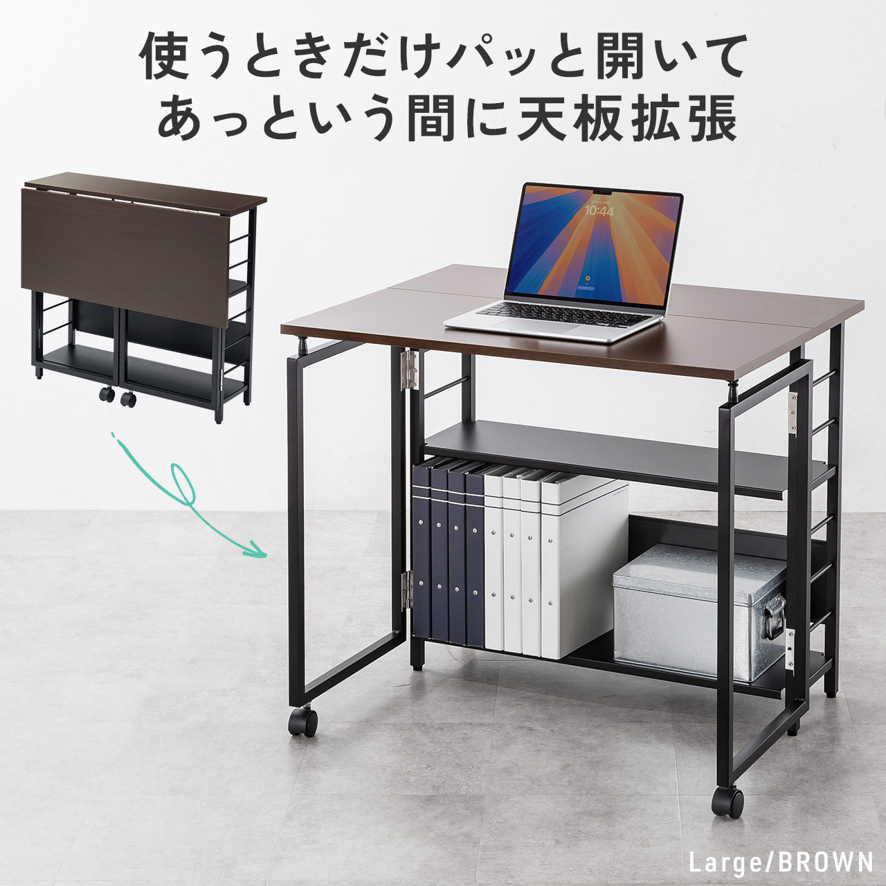 100-DESKH083W デスク 折りたたみ 1台 サンワダイレクト 【通販