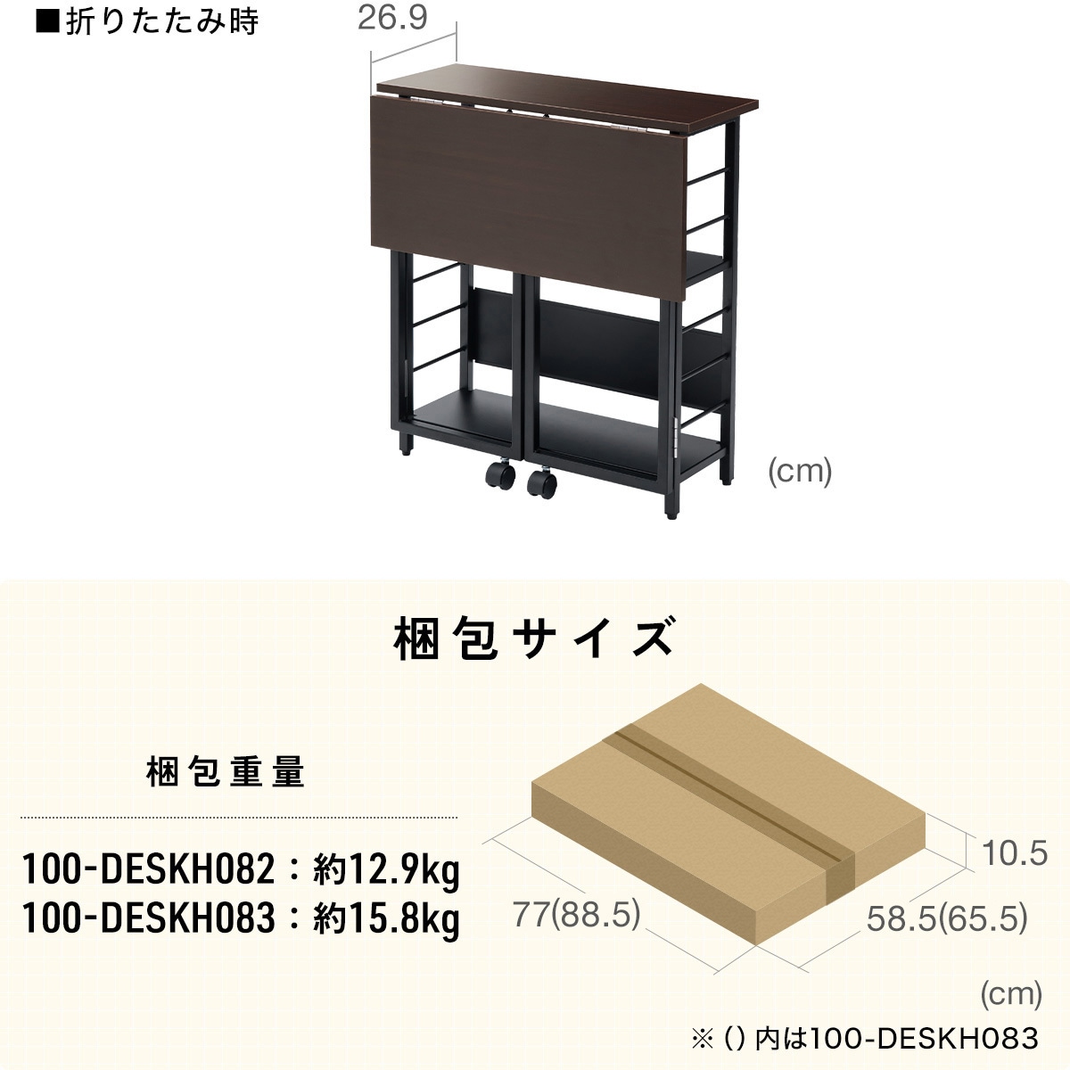 100-DESKH083W デスク 折りたたみ 1台 サンワダイレクト 【通販