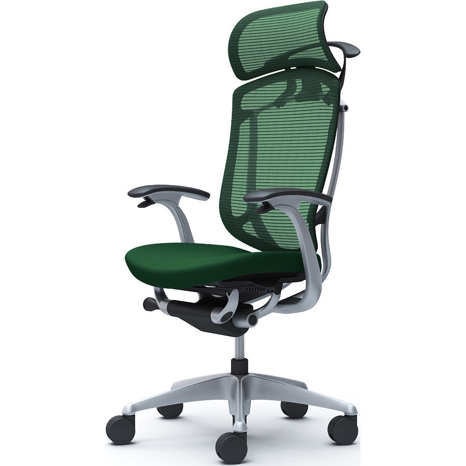 CC48YR FPD5 コンテッサセコンダ、固定肘、固定ヘッド、座クッション、ハンガー付、ランバー無、ブラックB、シルバー、脚シルバー、ウレタン 1脚 オカムラ(岡村製作所) 【通販モノタロウ】 109,890円