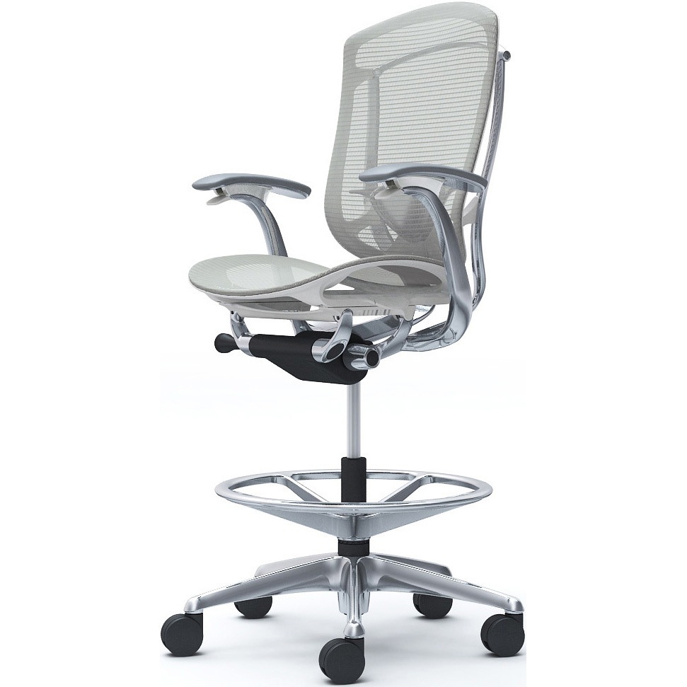 CC41HZ FPG3 コンテッサセコンダ，固定肘，座メッシュ，ハイチェア，ポリッシュ，ホワイト，ランバー付ハンガー無 1脚 オカムラ(岡村製作所) 【通販モノタロウ】