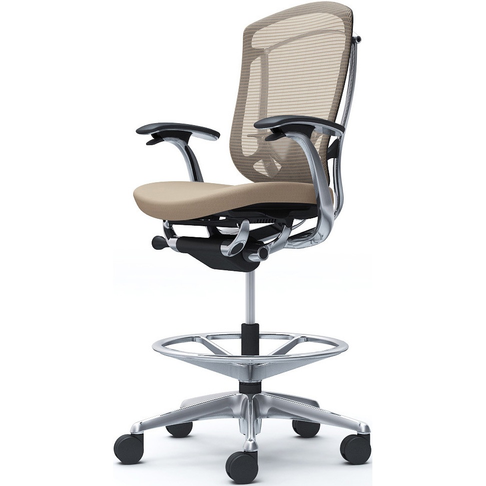 CC43HS FPC7 コンテッサセコンダ，固定肘，座クッション，ハイチェア，ポリッシュ，ブラック，ランバー付ハンガー無 1脚 オカムラ(岡村製作所) 【通販モノタロウ】