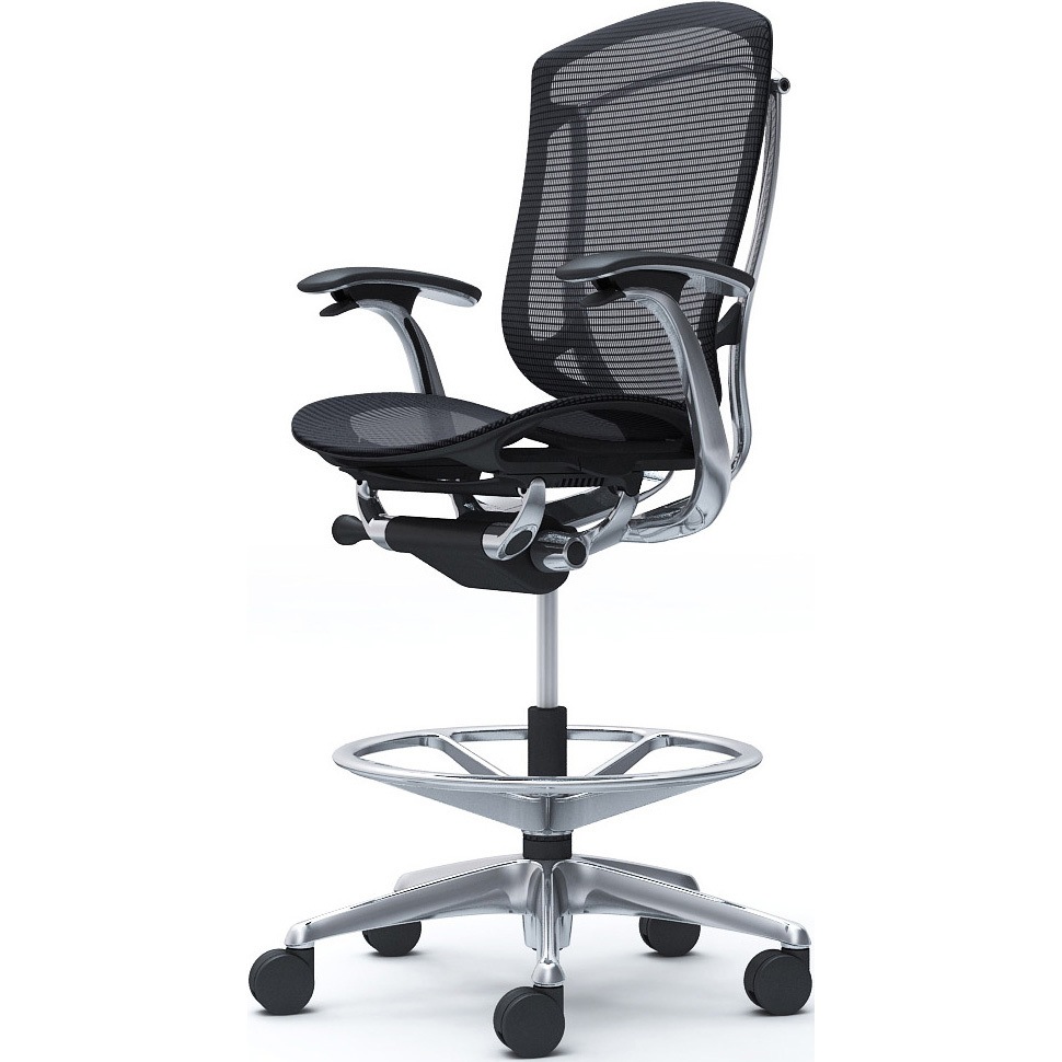 CC41HR FPG1 コンテッサセコンダ，固定肘，座メッシュ，ハイチェア，ポリッシュ，ブラック，ランバー無ハンガー無 1脚 オカムラ(岡村製作所) 【通販モノタロウ】