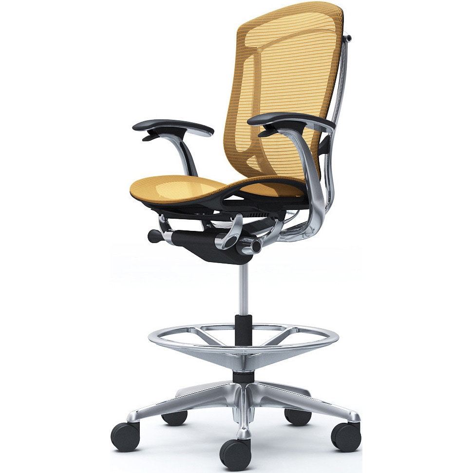 CC41HR FPH9 コンテッサセコンダ，固定肘，座メッシュ，ハイチェア，ポリッシュ，ブラック，ランバー無ハンガー無 1脚 オカムラ(岡村製作所) 【通販モノタロウ】