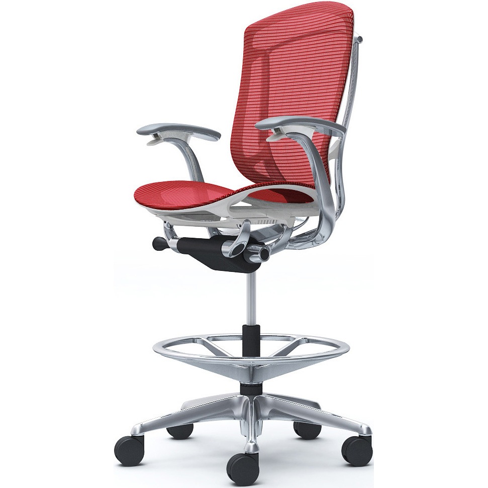 CC41HW FPG9 コンテッサセコンダ，固定肘，座メッシュ，ハイチェア，ポリッシュ，ホワイト，ランバー無ハンガー無 1脚 オカムラ(岡村製作所) 【通販モノタロウ】