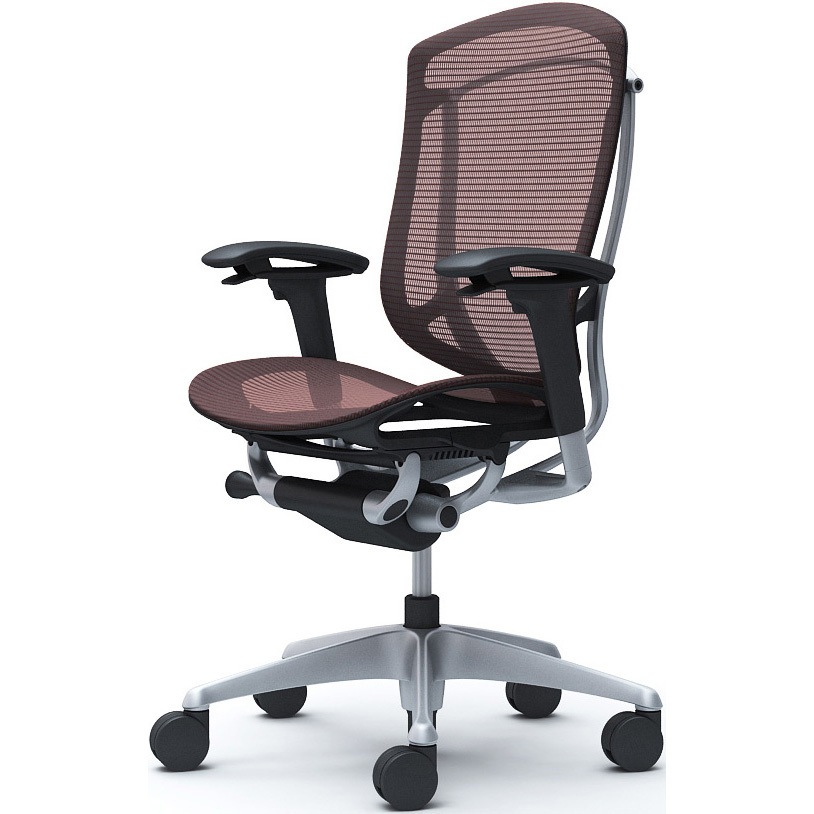 CC81YR FPG8 コンテッサセコンダ、可動肘、ハイバック、座メッシュ、ハンガー無、ランバー無、ブラックB、シルバー、脚シルバー、ウレタン 1脚 オカムラ(岡村製作所) 【通販モノタロウ】