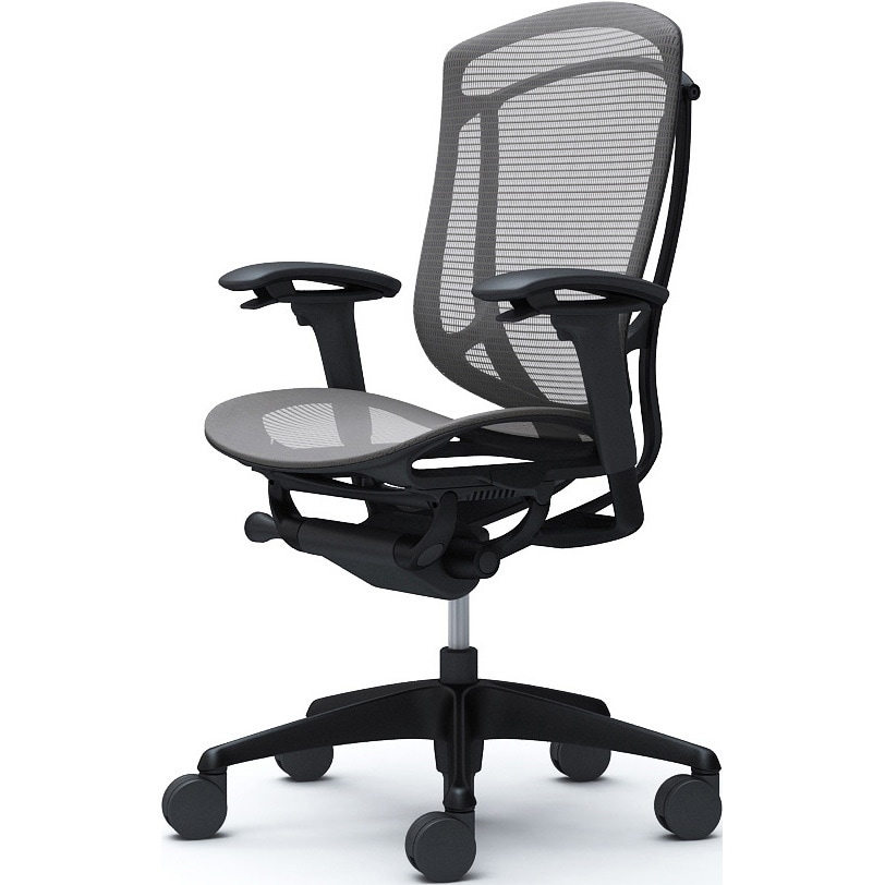 CC81ZR FPH2 コンテッサセコンダ、可動肘、ハイバック、座メッシュ、ハンガー無、ランバー無、ブラックB、ブラック、脚ブラック、ウレタン 1脚 オカムラ(岡村製作所) 【通販モノタロウ】