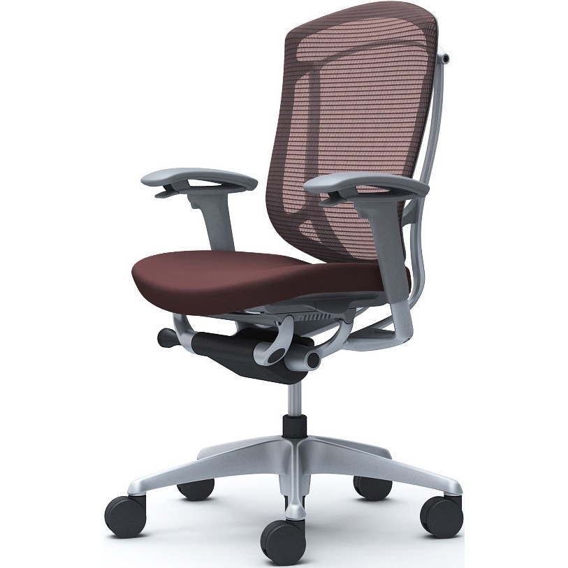 CC83YA FPC8 コンテッサセコンダ、可動肘、ハイバック、座クッション、ハンガー無、ランバー無、グレーB、シルバー、脚シルバー、ウレタン 1脚 オカムラ(岡村製作所) 【通販モノタロウ】