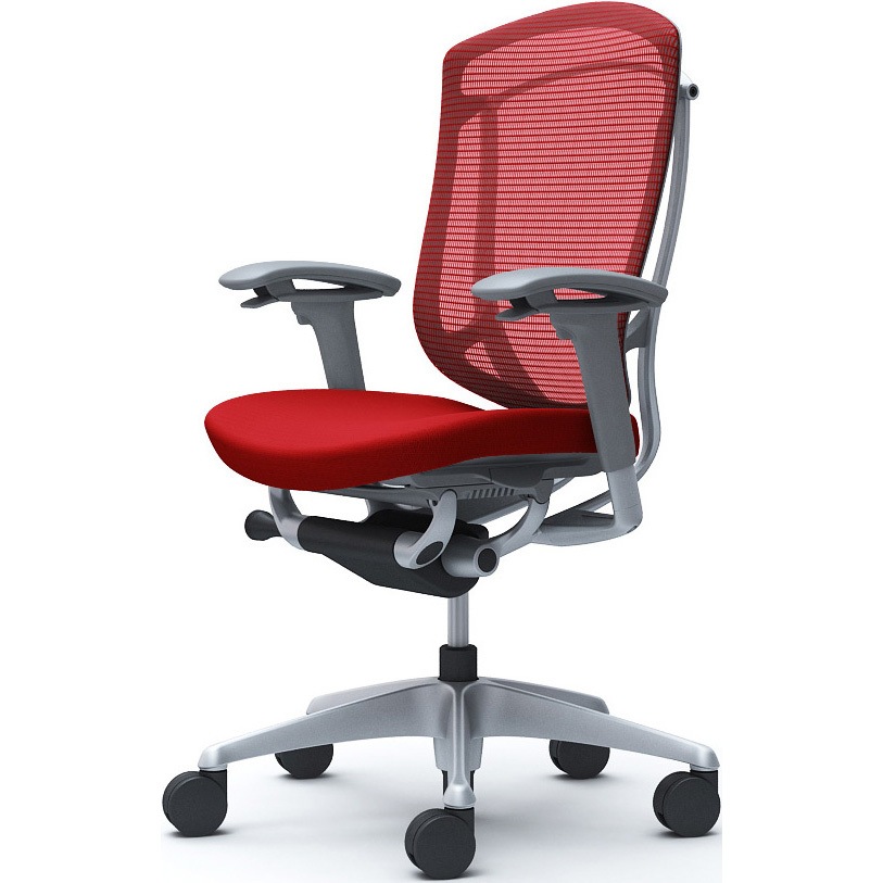 CC83YA FPC9 コンテッサセコンダ、可動肘、ハイバック、座クッション、ハンガー無、ランバー無、グレーB、シルバー、脚シルバー、ウレタン 1脚 オカムラ(岡村製作所) 【通販モノタロウ】