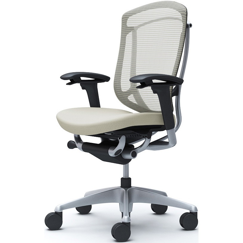 CC83YR FPC2 コンテッサセコンダ、可動肘、ハイバック、座クッション、ハンガー無、ランバー無、ブラックB、シルバー、脚シルバー、ウレタン 1脚 オカムラ(岡村製作所) 【通販モノタロウ】