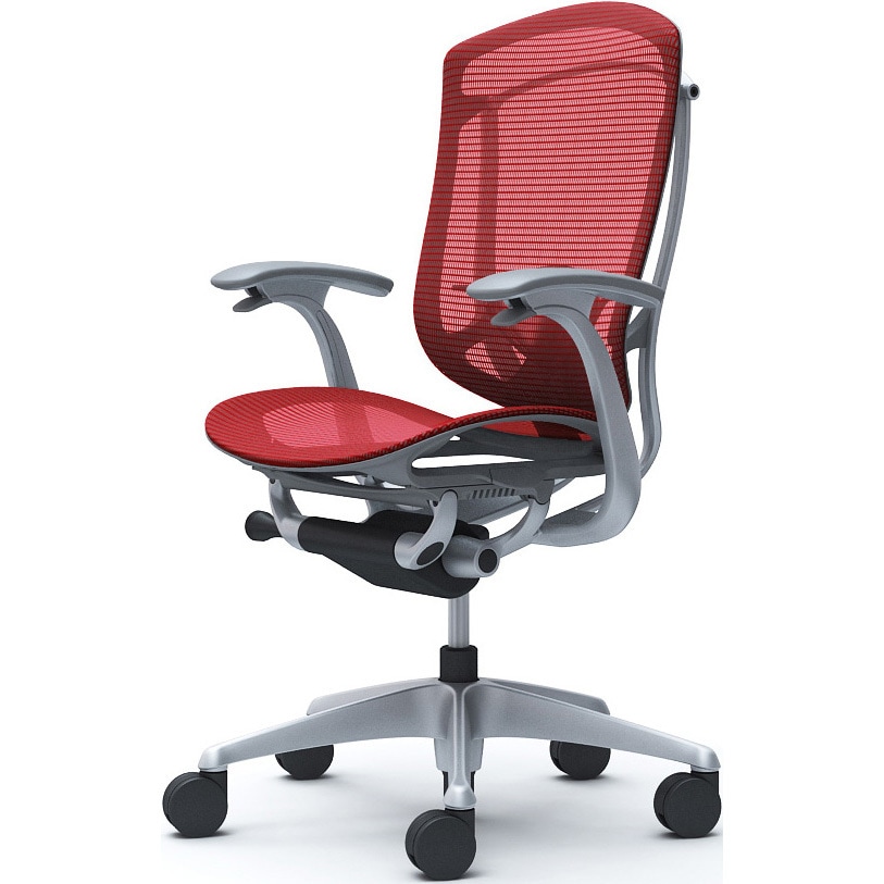 CC41YE FPG9 コンテッサセコンダ、固定肘、ハイバック、座メッシュ、ハンガー無、ランバー付、グレーB、シルバー、脚シルバー、ウレタン 1脚 オカムラ(岡村製作所) 【通販モノタロウ】 93,390円