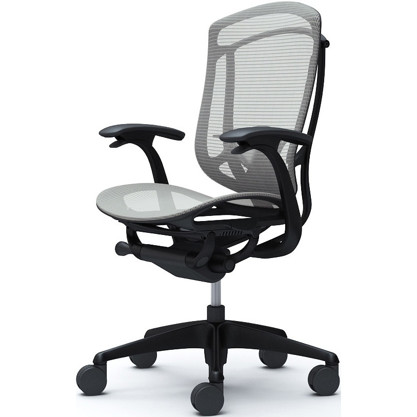 CC41ZS FPG3 コンテッサセコンダ、固定肘、ハイバック、座メッシュ、ハンガー無、ランバー付、ブラックB、ブラック、脚ブラック、ウレタン 1脚 オカムラ(岡村製作所) 【通販モノタロウ】