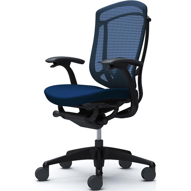 CC43ZS FPC4 コンテッサセコンダ、固定肘、ハイバック、座クッション、ハンガー無、ランバー付、ブラックB、ブラック、脚ブラック、ウレタン 1脚 オカムラ(岡村製作所) 【通販モノタロウ】