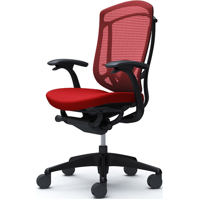 CC43ZS FPC9 コンテッサセコンダ、固定肘、ハイバック、座クッション、ハンガー無、ランバー付、ブラックB、ブラック、脚ブラック、ウレタン 1脚 オカムラ(岡村製作所) 【通販モノタロウ】