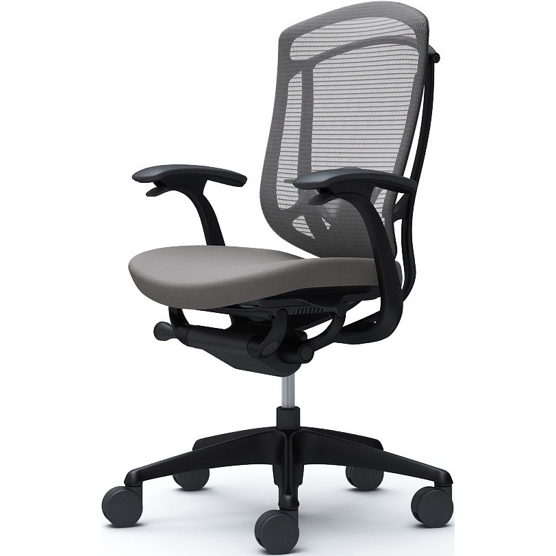 CC43ZS FPD2 コンテッサセコンダ、固定肘、ハイバック、座クッション、ハンガー無、ランバー付、ブラックB、ブラック、脚ブラック、ウレタン 1脚 オカムラ(岡村製作所) 【通販モノタロウ】