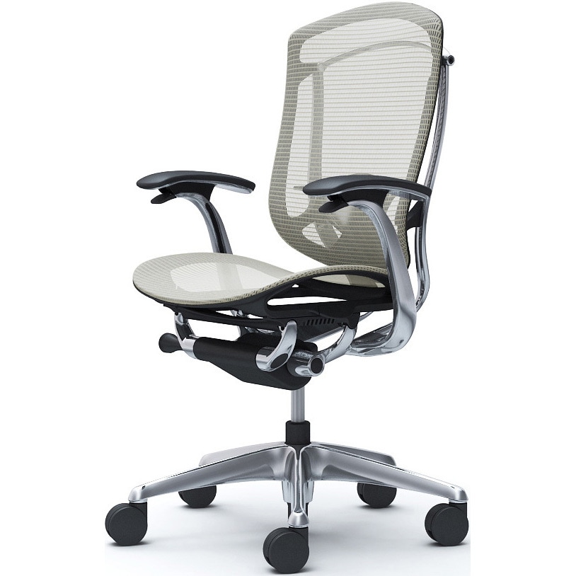 CC41XS FPG2 コンテッサセコンダ、固定肘、ハイバック、座メッシュ、ハンガー無、ランバー付、ブラックB、ポリッシュ、脚ポリッシュ、ウレタン 1脚 オカムラ(岡村製作所) 【通販モノタロウ】