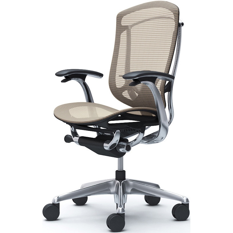 CC41XS FPG7 コンテッサセコンダ、固定肘、ハイバック、座メッシュ、ハンガー無、ランバー付、ブラックB、ポリッシュ、脚ポリッシュ、ウレタン 1脚 オカムラ(岡村製作所) 【通販モノタロウ】