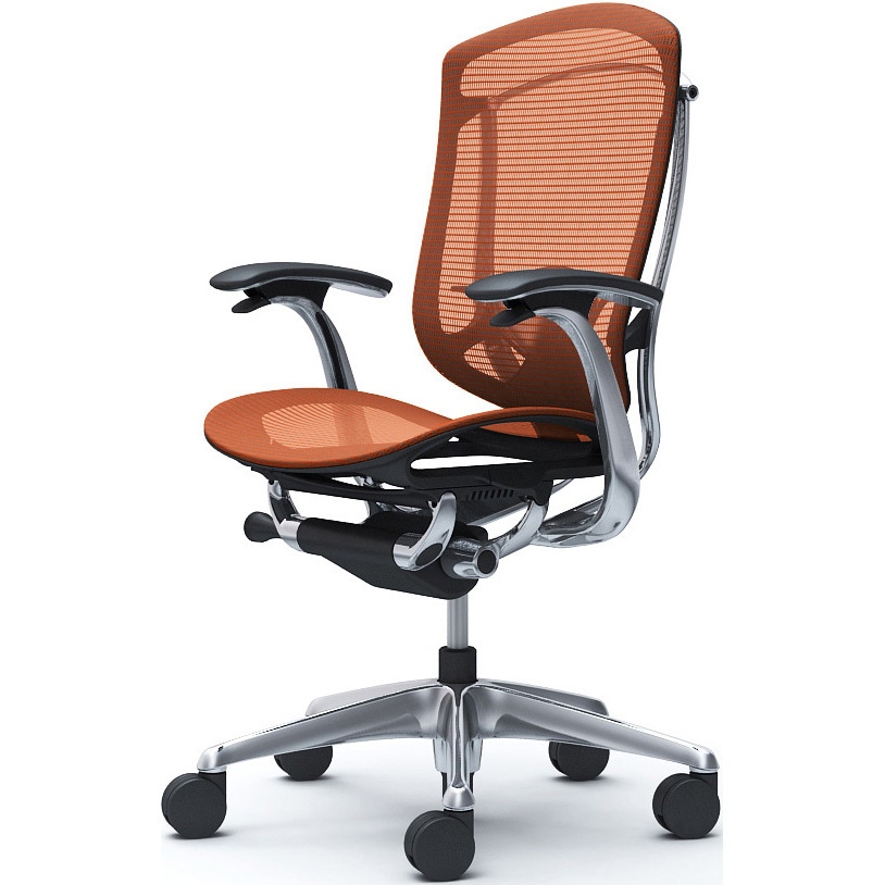 CC41XS FPH8 コンテッサセコンダ、固定肘、ハイバック、座メッシュ、ハンガー無、ランバー付、ブラックB、ポリッシュ、脚ポリッシュ、ウレタン 1脚 オカムラ(岡村製作所) 【通販モノタロウ】