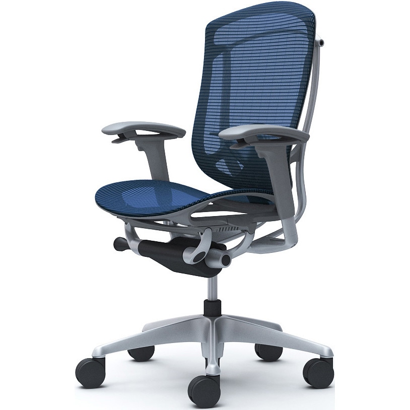 CC81YE FPG4 コンテッサセコンダ、可動肘、ハイバック、座メッシュ、ハンガー無、ランバー付、グレーB、シルバー、脚シルバー、ウレタン 1脚 オカムラ(岡村製作所) 【通販モノタロウ】