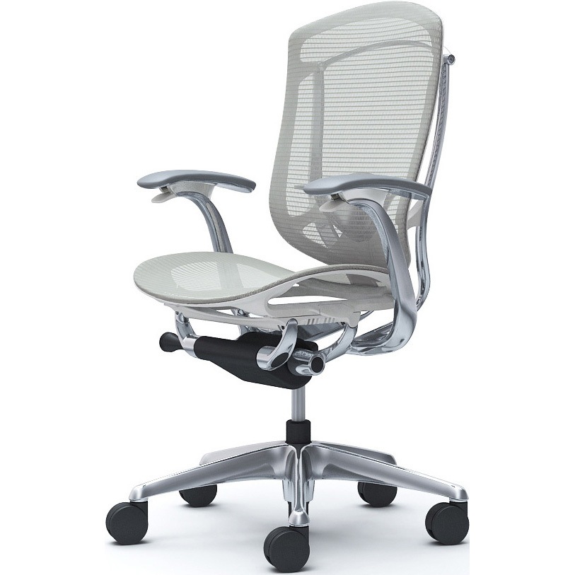 CC41BZ FPG3 コンテッサセコンダ，固定肘，座メッシュ，ハイバック5本脚，ポリッシュ，ホワイト，ランバー付ハンガー無 1脚 オカムラ(岡村製作所) 【通販モノタロウ】 104,390円