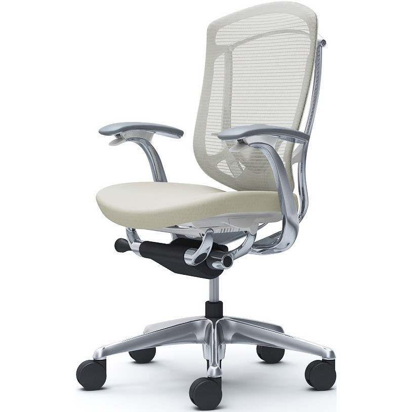 CC43BZ FPC2 コンテッサセコンダ，固定肘，座クッション，ハイバック5本脚，ポリッシュ，ホワイト，ランバー付ハンガー無 1脚 オカムラ(岡村製作所) 【通販モノタロウ】