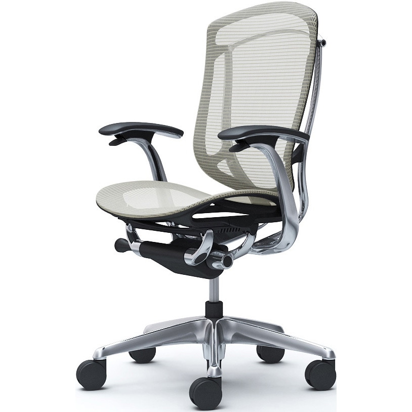 CC41XR FPG2 コンテッサセコンダ、固定肘、ハイバック、座メッシュ、ハンガー無、ランバー無、ブラックB、ポリッシュ、脚ポリッシュ、ウレタン 1脚 オカムラ(岡村製作所) 【通販モノタロウ】