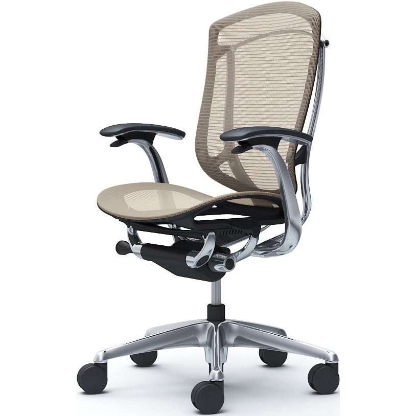 CC41XR FPG7 コンテッサセコンダ、固定肘、ハイバック、座メッシュ、ハンガー無、ランバー無、ブラックB、ポリッシュ、脚ポリッシュ、ウレタン 1脚 オカムラ(岡村製作所) 【通販モノタロウ】