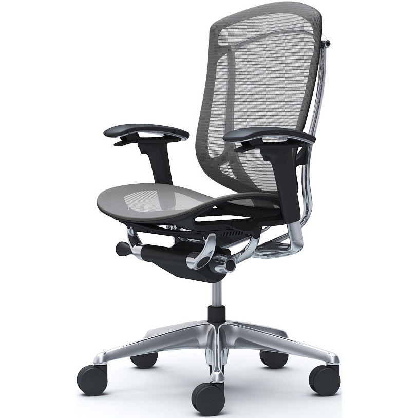 CC81XR FPH2 コンテッサセコンダ、可動肘、ハイバック、座メッシュ、ハンガー無、ランバー無、ブラックB、ポリッシュ、脚ポリッシュ、ウレタン 1脚 オカムラ(岡村製作所) 【通販モノタロウ】