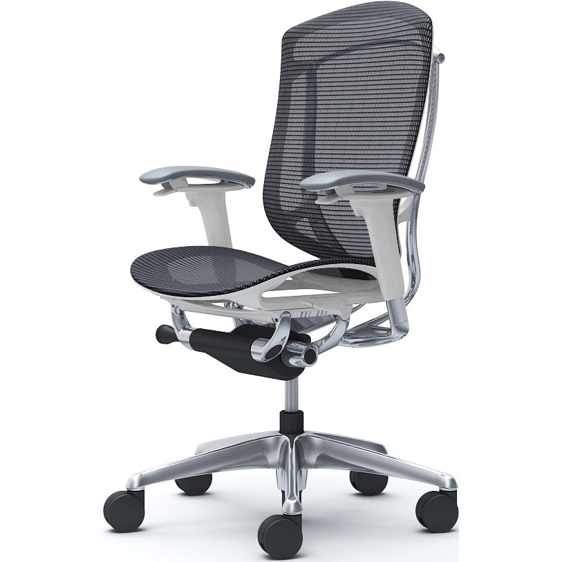 CC81XW FPG1 コンテッサセコンダ、可動肘、ハイバック、座メッシュ、ハンガー無、ランバー無、ホワイトB、ポリッシュ、脚ポリッシュ、ウレタン 1脚 オカムラ(岡村製作所) 【通販モノタロウ】 104,390円