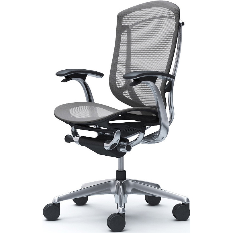 CC41BR FPH2 コンテッサセコンダ，固定肘，座メッシュ，ハイバック5本脚，ポリッシュ，ブラック，ランバー無ハンガー無 1脚 オカムラ(岡村製作所) 【通販モノタロウ】