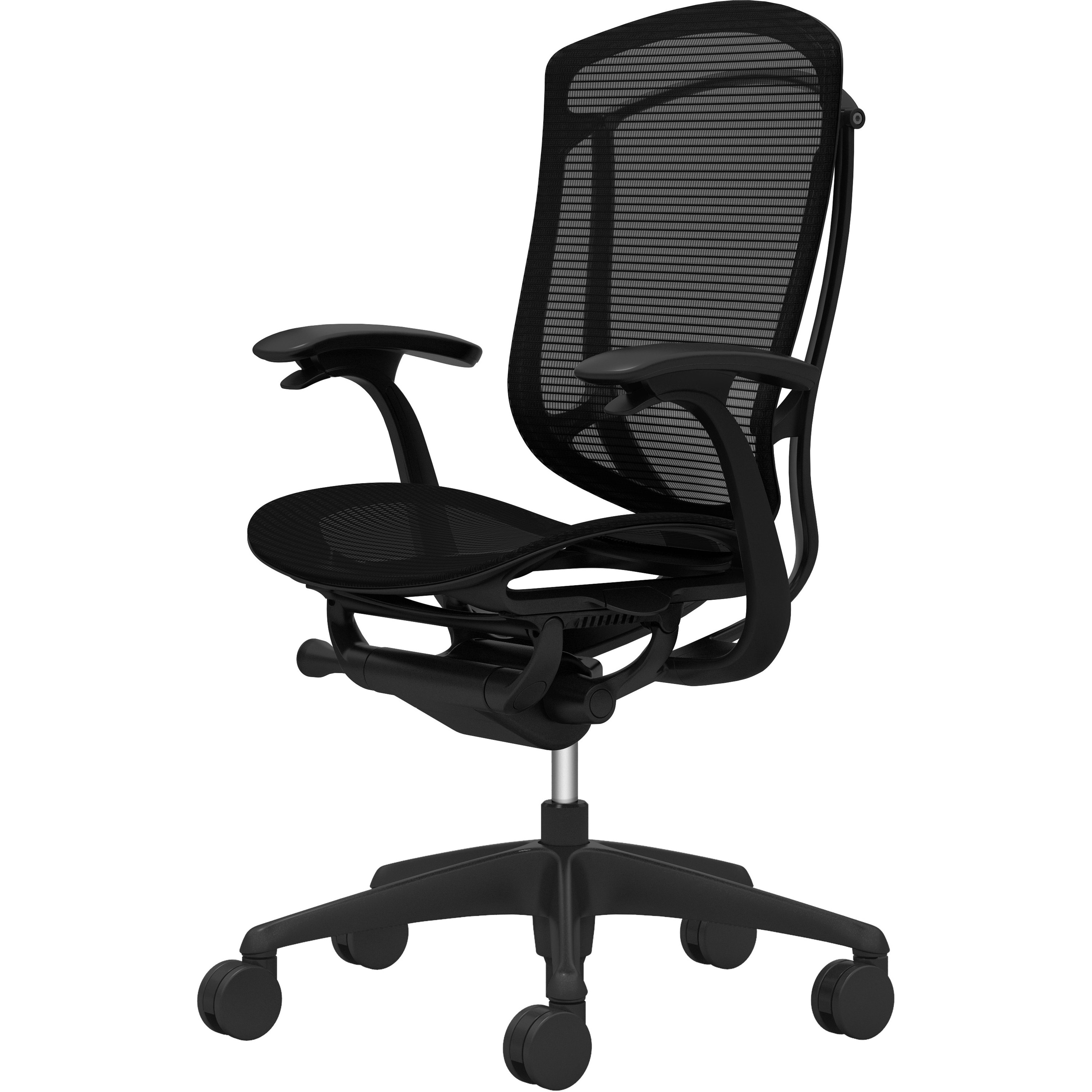 CC4FMR FQ21 コンテッサセコンダ，サーキュラーモデル，固定肘，座メッシュ ハイバック5本脚，ブラック，ブラック，ランバー無ハンガー無 1脚 オカムラ(岡村製作所) 【通販モノタロウ】