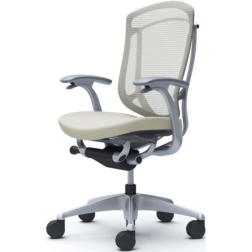 CC43YA FPC2 コンテッサセコンダ、固定肘、ハイバック、座クッション、ハンガー無、ランバー無、グレーB、シルバー、脚シルバー、ウレタン 1脚 オカムラ(岡村製作所) 【通販モノタロウ】 87,890円