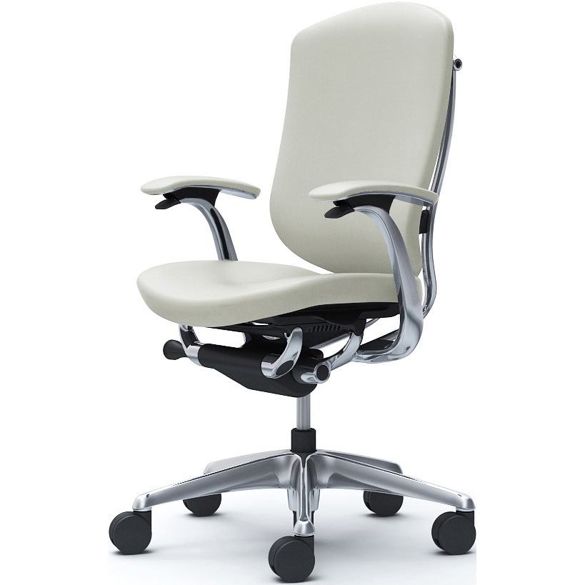 CC43BR PC18 コンテッサセコンダ，固定肘，背座革 ハイバック5本脚，ポリッシュ，ブラック，ランバー無ハンガー無 1脚 オカムラ(岡村製作所) 【通販モノタロウ】