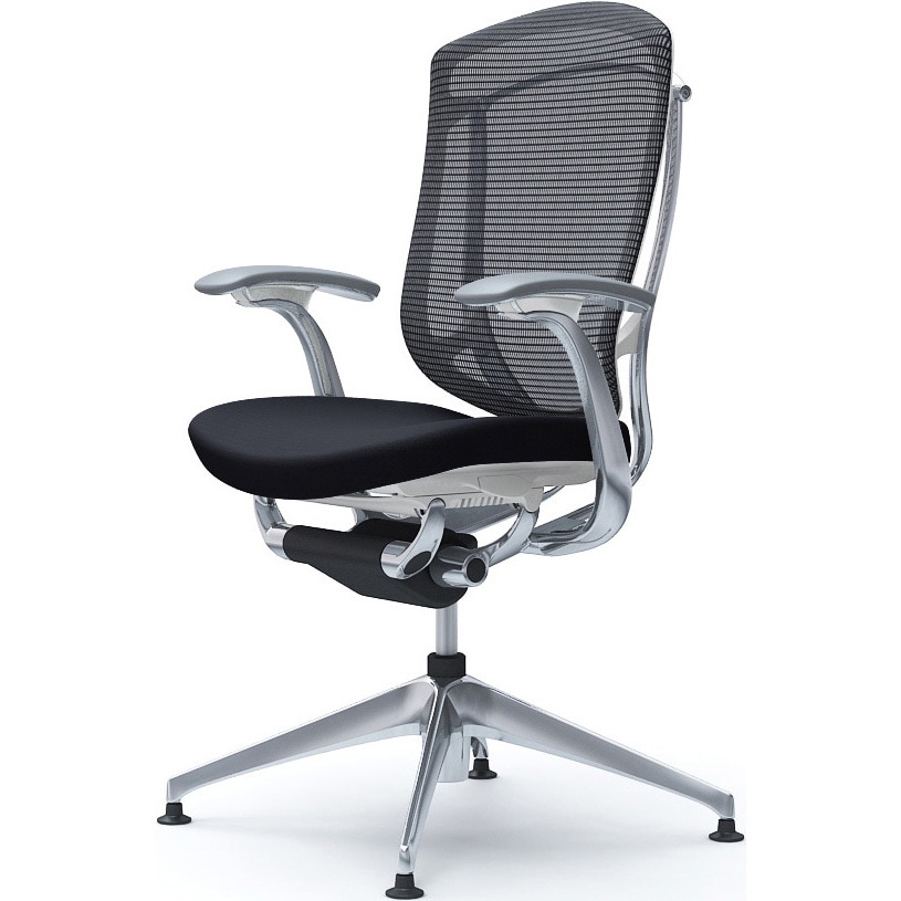 CC43FW FPC1 コンテッサセコンダ，固定肘，座クッション，ハイバック4本脚，ポリッシュ，ホワイト，ランバー無ハンガー無 1脚 オカムラ(岡村製作所) 【通販モノタロウ】