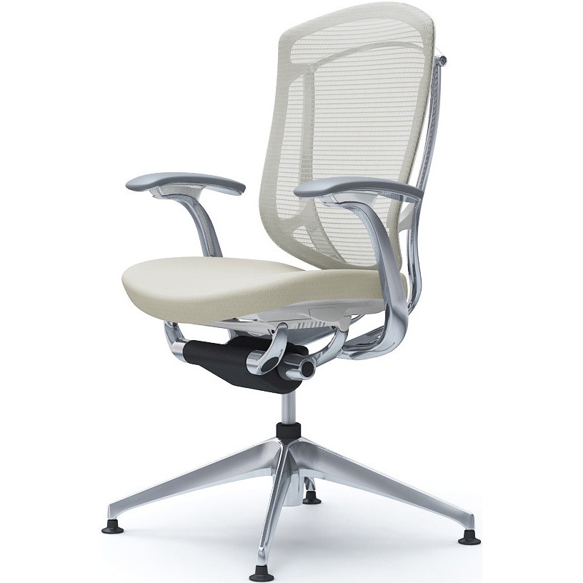 CC43FW FPC2 コンテッサセコンダ，固定肘，座クッション，ハイバック4本脚，ポリッシュ，ホワイト，ランバー無ハンガー無 1脚 オカムラ(岡村製作所) 【通販モノタロウ】